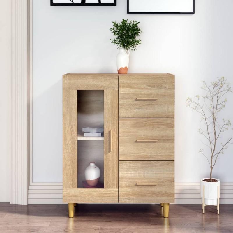 vidaXL Credenza Rovere Sonoma 69,5x34x90 cm in Legno Multistrato vidaXL Credenza Rovere Sonoma 69,5x34x90 cm in Legno Multistrato