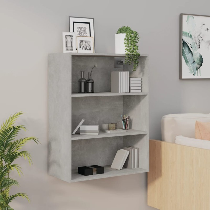 vidaXL Armadietto Pensile a Parete Grigio Cemento 69,5x32,5x90 cm vidaXL Armadietto Pensile a Parete Grigio Cemento 69,5x32,5x90 cm