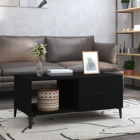vidaXL Tavolino da Salotto Nero 90x50x40 cm in Legno Multistrato