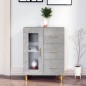 vidaXL Credenza Grigio Cemento 69,5x34x90 cm in Legno Multistrato vidaXL Credenza Grigio Cemento 69,5x34x90 cm in Legno Multistrato
