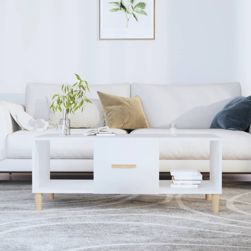 vidaXL Tavolino da Salotto Bianco 102x50x40 cm in Legno Multistrato vidaXL Tavolino da Salotto Bianco 102x50x40 cm in Legno Multistrato