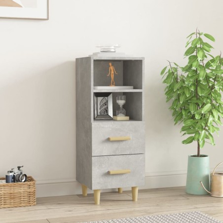 vidaXL Credenza Grigio Cemento 34,5x34x90 cm in Legno Multistrato