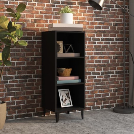 vidaXL Credenza Nera 34,5x32,5x90 cm in Legno Multistrato
