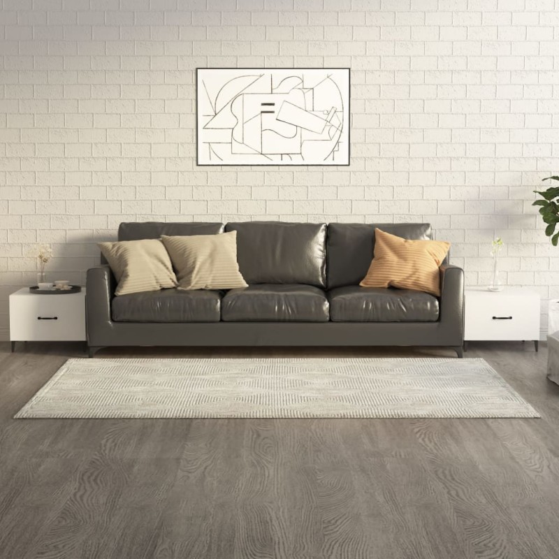 vidaXL Tavolini Salotto Gambe in Metallo 2 pz Bianco Lucido 50x50x40cm