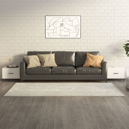 vidaXL Tavolini Salotto Gambe in Metallo 2 pz Bianco Lucido 50x50x40cm