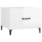 vidaXL Tavolini Salotto Gambe in Metallo 2 pz Bianco Lucido 50x50x40cm