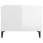 vidaXL Tavolini Salotto Gambe in Metallo 2 pz Bianco Lucido 50x50x40cm