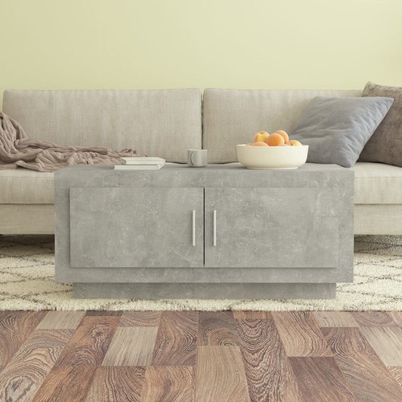 vidaXL Tavolino Salotto Grigio Cemento 102x50x45 cm Legno Compensato