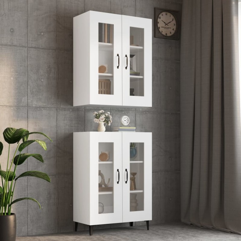 vidaXL Armadietto Pensile a Parete Bianco 69,5x34x90 cm vidaXL Armadietto Pensile a Parete Bianco 69,5x34x90 cm