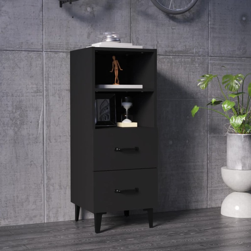 vidaXL Credenza Nera 34,5x34x90 cm in Legno Multistrato vidaXL Credenza Nera 34,5x34x90 cm in Legno Multistrato