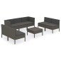 vidaXL Set Divani da Giardino 8 pz con Cuscini in Polyrattan Grigio vidaXL Set Divani da Giardino 8 pz con Cuscini in Polyrattan Grigio
