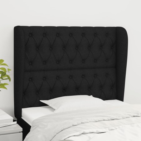 vidaXL Testiera ad Orecchio Nera 103x23x118/128 cm in Tessuto