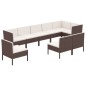 vidaXL Set Divani da Giardino 9 pz con Cuscini in Polyrattan Marrone vidaXL Set Divani da Giardino 9 pz con Cuscini in Polyrattan Marrone