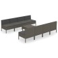 vidaXL Set Divani da Giardino 9 pz con Cuscini in Polyrattan Grigio vidaXL Set Divani da Giardino 9 pz con Cuscini in Polyrattan Grigio