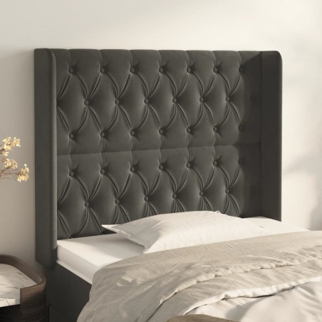 vidaXL Testiera ad Orecchio GrigioScuro 103x16x118/128cm in Velluto