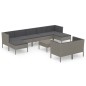 vidaXL Set Divani da Giardino 10 pz con Cuscini in Polyrattan Grigio vidaXL Set Divani da Giardino 10 pz con Cuscini in Polyrattan Grigio