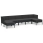 vidaXL Set Divani da Giardino 7 pz con Cuscini in Polyrattan Nero vidaXL Set Divani da Giardino 7 pz con Cuscini in Polyrattan Nero