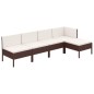 vidaXL Set Divani da Giardino 5 pz con Cuscini in Polyrattan Marrone vidaXL Set Divani da Giardino 5 pz con Cuscini in Polyrattan Marrone