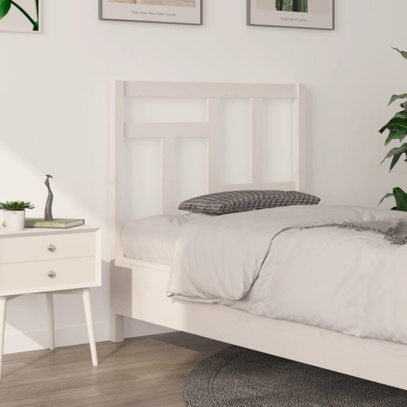 Testiera per Letto Bianca 95,5x4x100 cm Legno Massello di Pino Testiera per Letto Bianca 95,5x4x100 cm Legno Massello di Pino