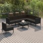 vidaXL Set Divani da Giardino 8 pz con Cuscini in Polyrattan Nero vidaXL Set Divani da Giardino 8 pz con Cuscini in Polyrattan Nero