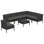 vidaXL Set Divani da Giardino 8 pz con Cuscini in Polyrattan Nero vidaXL Set Divani da Giardino 8 pz con Cuscini in Polyrattan Nero