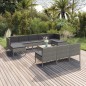 vidaXL Set Divani da Giardino 11 pz con Cuscini in Polyrattan Grigio vidaXL Set Divani da Giardino 11 pz con Cuscini in Polyrattan Grigio