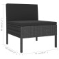 vidaXL Set Divani da Giardino 9 pz con Cuscini in Polyrattan Nero vidaXL Set Divani da Giardino 9 pz con Cuscini in Polyrattan Nero