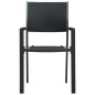 Sedie da Giardino 4 pz Nere in Plastica Stile Rattan Sedie da Giardino 4 pz Nere in Plastica Stile Rattan