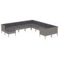 vidaXL Set Divani da Giardino 11 pz con Cuscini in Polyrattan Grigio vidaXL Set Divani da Giardino 11 pz con Cuscini in Polyrattan Grigio
