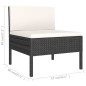 vidaXL Set Divani da Giardino 8 pz con Cuscini in Polyrattan Nero vidaXL Set Divani da Giardino 8 pz con Cuscini in Polyrattan Nero