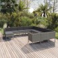 vidaXL Set Divani da Giardino 12 pz con Cuscini in Polyrattan Grigio vidaXL Set Divani da Giardino 12 pz con Cuscini in Polyrattan Grigio