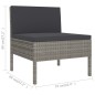 vidaXL Set Divani da Giardino 12 pz con Cuscini in Polyrattan Grigio vidaXL Set Divani da Giardino 12 pz con Cuscini in Polyrattan Grigio