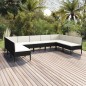 vidaXL Set Divani da Giardino 9 pz con Cuscini in Polyrattan Nero vidaXL Set Divani da Giardino 9 pz con Cuscini in Polyrattan Nero