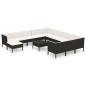 vidaXL Set Divani da Giardino 13 pz con Cuscini in Polyrattan Nero vidaXL Set Divani da Giardino 13 pz con Cuscini in Polyrattan Nero