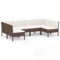 vidaXL Set Divani da Giardino 6 pz con Cuscini in Polyrattan Marrone vidaXL Set Divani da Giardino 6 pz con Cuscini in Polyrattan Marrone