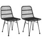 Sedie da Giardino 2pz Nere 48x62x84 cm Rattan PE Sedie da Giardino 2pz Nere 48x62x84 cm Rattan PE