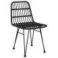 Sedie da Giardino 2pz Nere 48x62x84 cm Rattan PE Sedie da Giardino 2pz Nere 48x62x84 cm Rattan PE