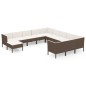 vidaXL Set Divani da Giardino 12 pz con Cuscini in Polyrattan Marrone vidaXL Set Divani da Giardino 12 pz con Cuscini in Polyrattan Marrone
