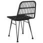 Sedie da Giardino 2pz Nere 48x62x84 cm Rattan PE Sedie da Giardino 2pz Nere 48x62x84 cm Rattan PE