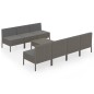 vidaXL Set Divani da Giardino 8 pz con Cuscini in Polyrattan Grigio vidaXL Set Divani da Giardino 8 pz con Cuscini in Polyrattan Grigio