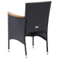 vidaXL Set da Pranzo per Giardino 5 pz con Cuscini Polyrattan Nero