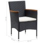 vidaXL Set da Pranzo per Giardino 5 pz con Cuscini Polyrattan Nero