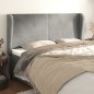 Testiera ad Orecchio Grigio Chiaro 163x23x118/128 cm in Velluto Testiera ad Orecchio Grigio Chiaro 163x23x118/128 cm in Velluto