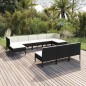 vidaXL Set Divani da Giardino 10 pz con Cuscini in Polyrattan Nero vidaXL Set Divani da Giardino 10 pz con Cuscini in Polyrattan Nero