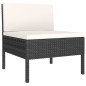 vidaXL Set Divani da Giardino 10 pz con Cuscini in Polyrattan Nero vidaXL Set Divani da Giardino 10 pz con Cuscini in Polyrattan Nero