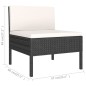 vidaXL Set Divani da Giardino 10 pz con Cuscini in Polyrattan Nero vidaXL Set Divani da Giardino 10 pz con Cuscini in Polyrattan Nero