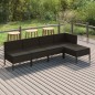 vidaXL Set Divani da Giardino 5 pz con Cuscini in Polyrattan Nero vidaXL Set Divani da Giardino 5 pz con Cuscini in Polyrattan Nero