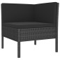 vidaXL Set Divani da Giardino 5 pz con Cuscini in Polyrattan Nero vidaXL Set Divani da Giardino 5 pz con Cuscini in Polyrattan Nero