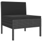 vidaXL Set Divani da Giardino 5 pz con Cuscini in Polyrattan Nero vidaXL Set Divani da Giardino 5 pz con Cuscini in Polyrattan Nero