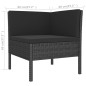 vidaXL Set Divani da Giardino 5 pz con Cuscini in Polyrattan Nero vidaXL Set Divani da Giardino 5 pz con Cuscini in Polyrattan Nero